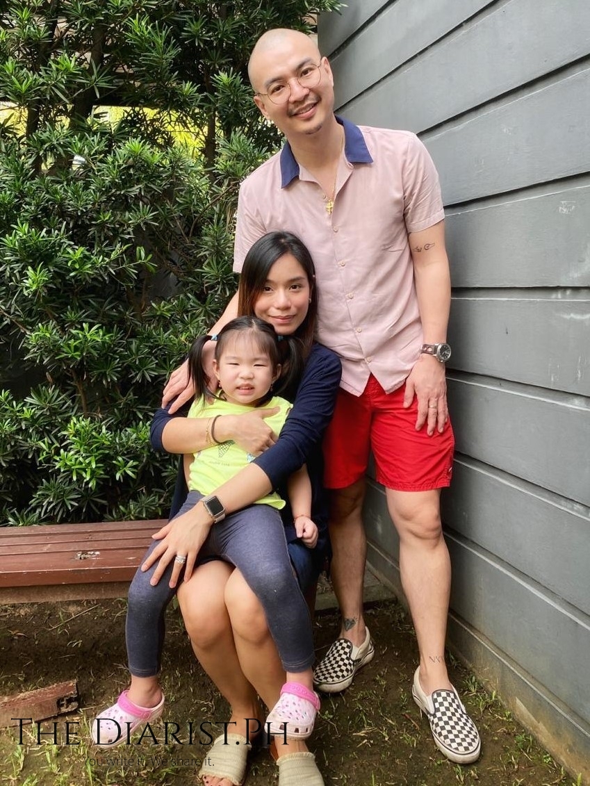 Nadine Chan with husband Kerv and daughter Kaedy