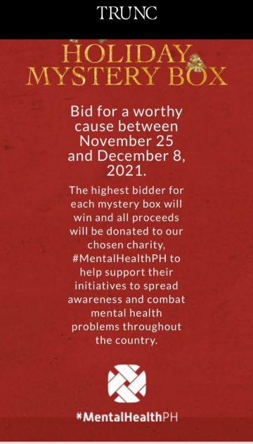 Trunc auctions Mystery Boxes to support #MentalHealthPH