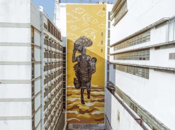 The plight of Lumad child faces you from the 14-story Benilde mural
