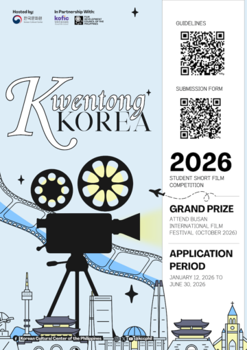 From campus to Busan: KCC opens 2026 'Kwentong Korea' Film Contest